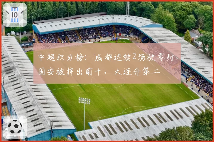 中超积分榜：成都连续2场被零封，国安被挤出前十，大连升第二